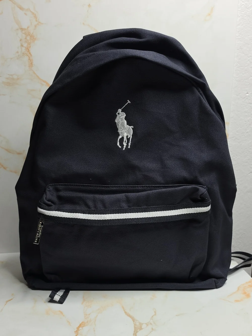 Ralph Lauren Polo Navy Embroidered Logo Backpack New